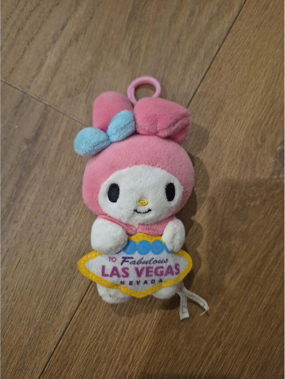 Sanrio My Melody Plush Keychain Las Vegas Nevada Clip Bag Charm Toy 5.5"